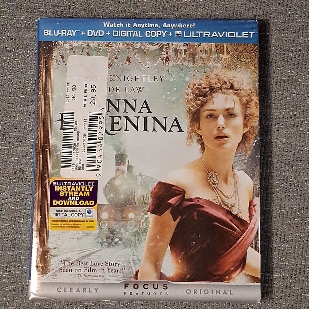 Anna Karenina Blu-ray DVD Keira Knightley Jude Law Period Drama Romance +Digital